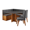 Ver imagem 2 de Conjunto Canto Alemão Baú com Mesa Quadrada e 2 Cadeiras Scoth Cinza