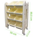Ver imagem 2 de Prateleira Infantil Plástica Organizadora Cesto Estante Baú Brinquedos com Rodinhas Brinqway Bw-285