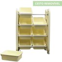 Ver imagem 4 de Prateleira Infantil Plástica Organizadora Cesto Estante Baú Brinquedos com Rodinhas Brinqway Bw-285