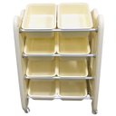 Ver imagem 3 de Prateleira Infantil Plástica Organizadora Cesto Estante Baú Brinquedos com Rodinhas Brinqway Bw-285