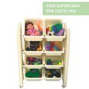 Ver imagem 6 de Prateleira Infantil Plástica Organizadora Cesto Estante Baú Brinquedos com Rodinhas Brinqway Bw-285