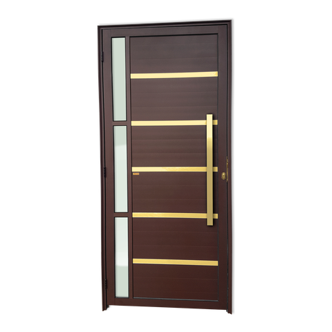 Porta Lambril Miraggio c/Puxador D. Super Marrom Corten Dourado 90 Brimak