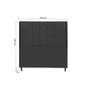 Ver imagem 2 de Cabeceira Casal 144 Cm New Barcelona Preto para Cama Box Estofada - Jbe Móveis