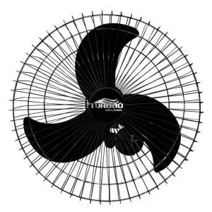Ventilador de Parede Oscilante 60cm Preto Turbão 200W Bivolt