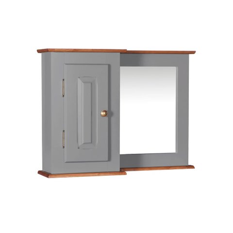 Armário de Banheiro com Espelho 1 Porta e Prateleira Dália 3059-80 - Cinza/imbuia Glazer