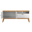 Ver imagem 3 de Rack / Bancada Si 1.60m Estilo Retrô para Tv até 60'' Cor Branco / Cinamomo