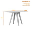 Ver imagem 2 de Mesa de Jantar Retangular C/vidro em Madeira Maciça Mariah 1,20x0,80m Ype/off White New Ceval