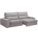 Ver imagem 5 de Sofá Retrátil Reclinável Living 280cm Nápoles F04 Veludo Cinza
