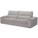 Ver imagem 2 de Sofá Retrátil Reclinável Living 280cm Nápoles F04 Veludo Cinza