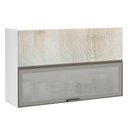Ver imagem 1 de Armário Basculante Misto Perola 120 Cm 1 Porta Fechada 1 Porta Alumínio com Vidro Reflecta Prata