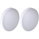 Ver imagem 1 de Kit 2 Painel Led 15x15 Redondo Branco Sobrepor 12w 3000k Foxlux