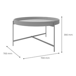 Kit 2 Mesas de Centro em Couro Décor Patrimar Móveis:preto - 9