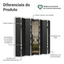 Ver imagem 4 de Guarda-roupa Casal 8 Portas Batentes com Espelho Saturno Madesa Branco/preto