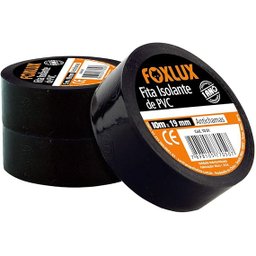 Fita Isolante Antichamas Preta 19mm X 10m - Foxlux, Tamanho: 10m:10m - 1
