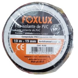 Fita Isolante Antichamas Preta 19mm X 10m - Foxlux, Tamanho: 10m:10m - 4