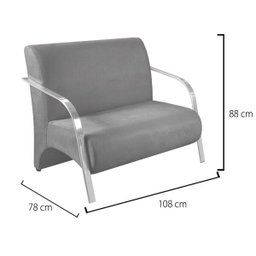 Kit 3 Poltronas Decorativa Sevilha Braço Alumínio Confortável Sala Corino Branco - 5