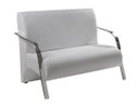 Ver imagem 2 de Kit 3 Poltronas Decorativa Sevilha Braço Alumínio Confortável Sala Corino Branco