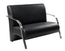 Ver imagem 2 de Kit 3 Poltronas Decorativa Sevilha Braço Alumínio Confortável Sala Corino Preto
