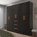 Ver imagem 1 de Guarda-Roupa 6 Portas 180x200,5cm Amanda Yescasa Preto