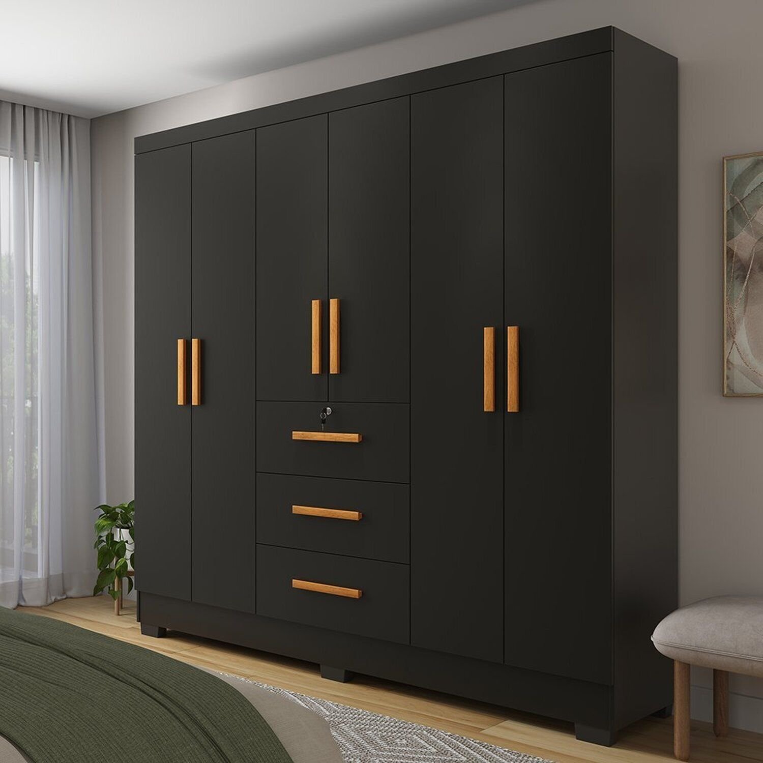 Guarda-Roupa 6 Portas 180x200,5cm Amanda Yescasa | MadeiraMadeira