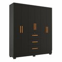Ver imagem 2 de Guarda-Roupa 6 Portas 180x200,5cm Amanda Yescasa Preto