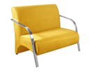 Ver imagem 2 de Kit 3 Poltronas Decorativa Sevilha Braço Alumínio Confortável Sala Suede Amarelo