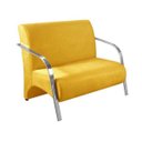 Ver imagem 2 de Kit 3 Poltronas Decorativa Sevilha Braço Alumínio Confortável Sala Suede Amarelo