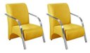Ver imagem 3 de Kit 3 Poltronas Decorativa Sevilha Braço Alumínio Confortável Sala Suede Amarelo