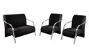 Ver imagem 1 de Kit 3 Poltronas Decorativa Sevilha Braço Alumínio Confortável Sala Suede Preto