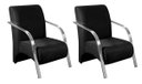 Ver imagem 3 de Kit 3 Poltronas Decorativa Sevilha Braço Alumínio Confortável Sala Suede Preto