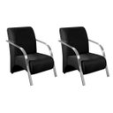 Ver imagem 3 de Kit 3 Poltronas Decorativa Sevilha Braço Alumínio Confortável Sala Suede Preto