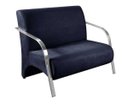 Ver imagem 2 de Kit 3 Poltronas Decorativa Sevilha Braço Alumínio Confortável Sala Suede Azul Marinho