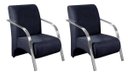 Ver imagem 3 de Kit 3 Poltronas Decorativa Sevilha Braço Alumínio Confortável Sala Suede Azul Marinho