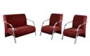 Ver imagem 1 de Kit 3 Poltronas Decorativa Sevilha Braço Alumínio Confortável Sala Suede Bordô
