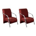 Ver imagem 3 de Kit 3 Poltronas Decorativa Sevilha Braço Alumínio Confortável Sala Suede Bordô
