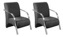 Ver imagem 3 de Kit 3 Poltronas Decorativa Sevilha Braço Alumínio Confortável Sala Suede Grafite