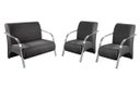 Ver imagem 1 de Kit 3 Poltronas Decorativa Sevilha Braço Alumínio Confortável Sala Suede Grafite