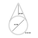 Ver imagem 5 de Espelho Decorativo Adnet Redondo Preto 60 cm com Alça Marrom - D'Rossi