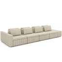 Ver imagem 1 de Sofá Ilha com Puff para Sala Living 425cm Amber M03 Linho Cru - Lyam Decor