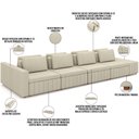 Ver imagem 4 de Sofá Ilha com Puff para Sala Living 425cm Amber M03 Linho Cru - Lyam Decor