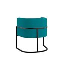 Ver imagem 4 de Kit 06 Cadeiras Poltrona Lua Preto Balaqui Azul Turquesa