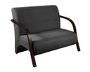 Ver imagem 2 de Kit 3 Poltronas Decorativa Sevilha Braço Madeira Confortável Sala Suede Grafite