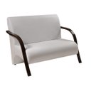 Ver imagem 2 de Kit 3 Poltronas Decorativa Sevilha Braço Madeira Confortável Sala Corino Branco