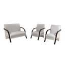 Ver imagem 1 de Kit 3 Poltronas Decorativa Sevilha Braço Madeira Confortável Sala Corino Branco
