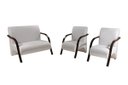 Ver imagem 1 de Kit 3 Poltronas Decorativa Sevilha Braço Madeira Confortável Sala Corino Branco