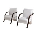Ver imagem 3 de Kit 3 Poltronas Decorativa Sevilha Braço Madeira Confortável Sala Corino Branco