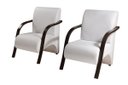 Ver imagem 3 de Kit 3 Poltronas Decorativa Sevilha Braço Madeira Confortável Sala Corino Branco