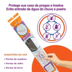 Kit com 3 Unidades Protetor contra Insetos Veda Porta Rodinho Adesivo 80 Cm - 3