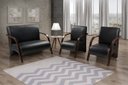 Ver imagem 4 de Conjunto 2 Poltronas de 1 Lugar 1 Poltrona de 2 Lugares Decorativa Sevilha Braço Madeira Confortável