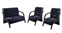 Ver imagem 1 de Kit 3 Poltronas Decorativa Sevilha Braço Madeira Confortável Sala Suede Azul Marinho